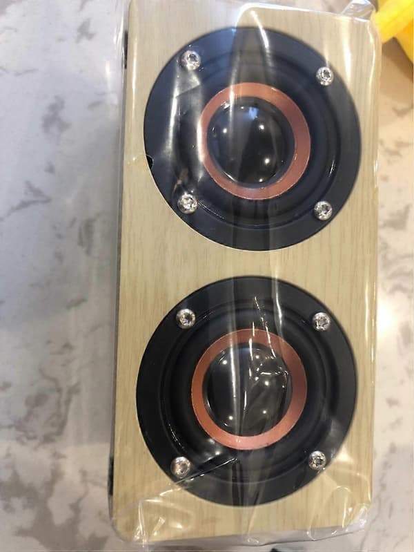 Deqi W5 bluetooth høyttaler - Tremateriale Dobbel horn Håndfri samtale funksjon