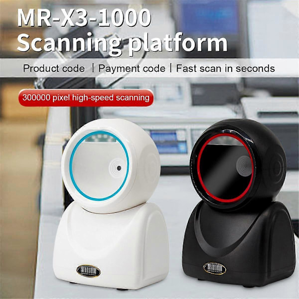 2D Omnidirektionel Stregkodescanner 1D 2D QR Kode Desktop Auto Sense Stregkode USB Data Matrix Læser