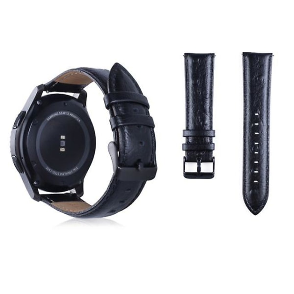 Armbandsur i äkta läder för Samsung Gear S3 22mm svart