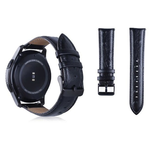 Genuine leather wristwatch band for Samsung Gear S3 22mm black