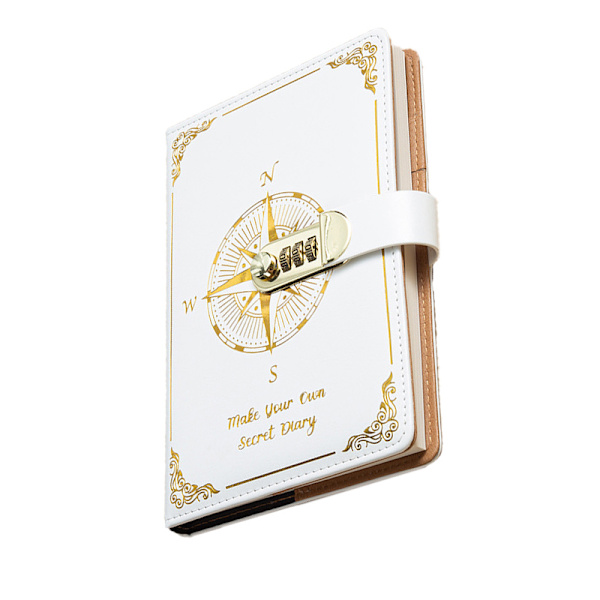 Password Notebook - Lockable Diary for Privacy White