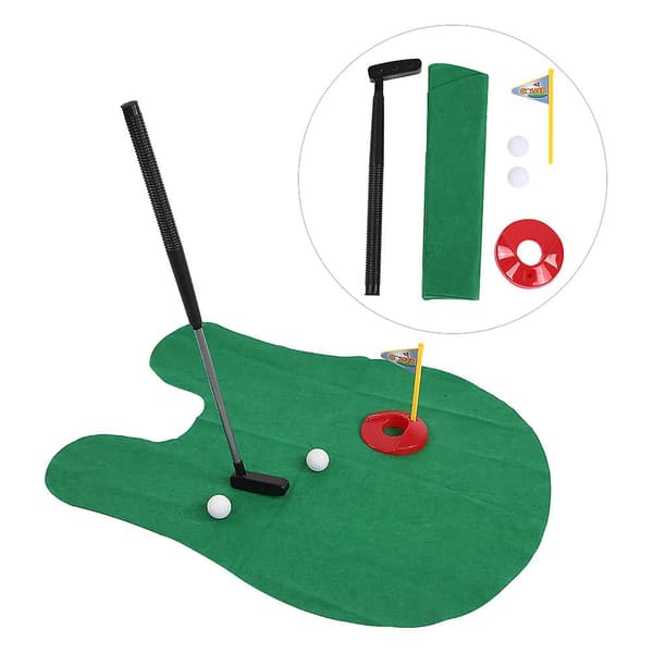 Mini toalettgolfset för badrum - Rolig och underhållande present