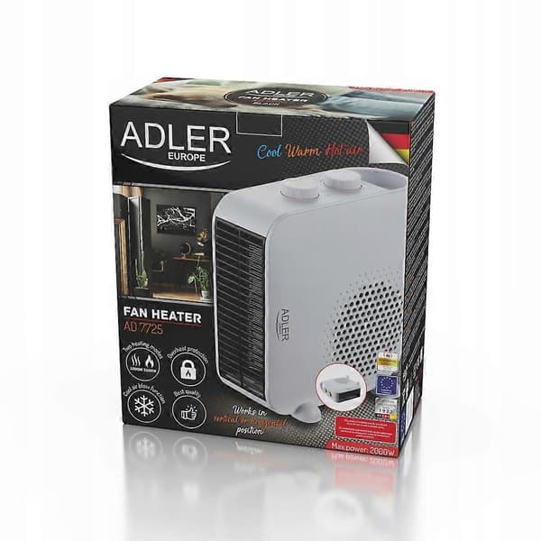 Värmefläkt, Förkläde Adler Ad 7725w Vit 2000