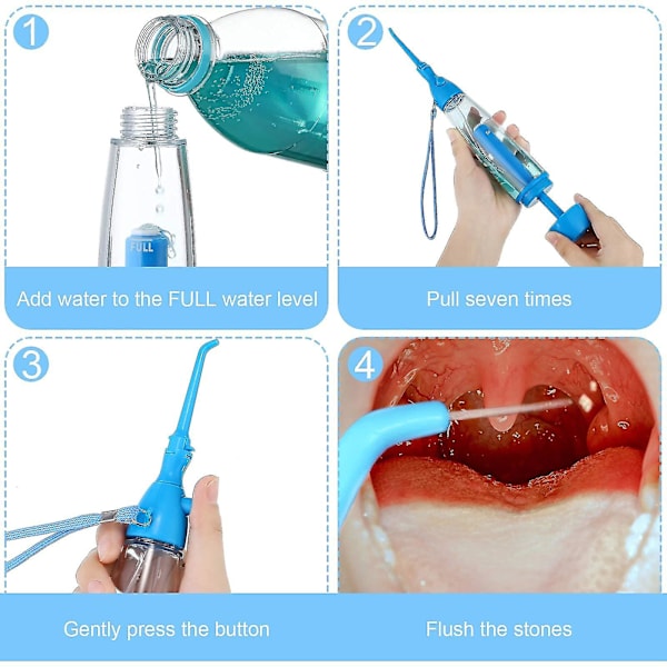 Tonsilstenborttagare Dental Water Jet Flosser Manuell Pumptyp Lågtrycksspruta För Tonsilsten, Halsont Och Lösning För Dålig Andedräkt