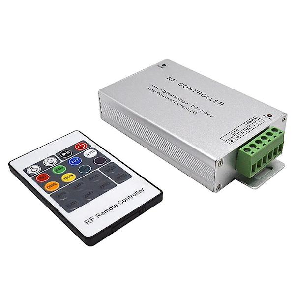 LED Controller 12-24V Lavtryk RF Farverig 20-Tast Fjernbetjening RGB Lysbjælke Dæmpningscontroller