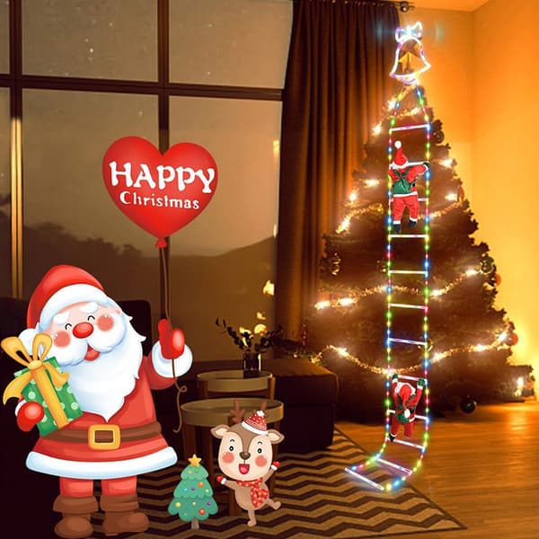 3 m juldekorationsstege med klättrande tomte, LED