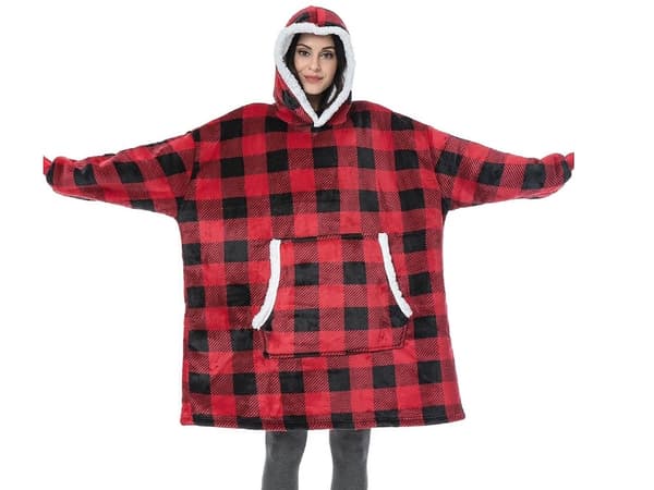 Fleece hettegenser XXL - Varm oversized fleece med hette