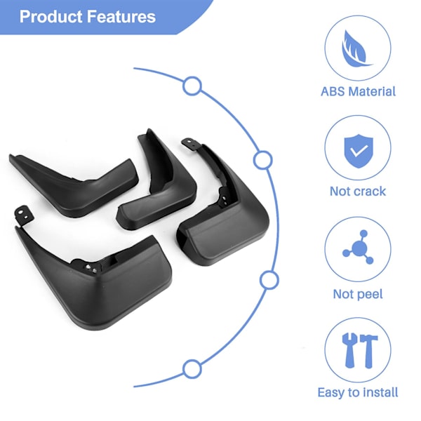 4 st. Bilskärmar Stänkskydd Mud Flap Mudguards för Opel Insignia 2008-2016