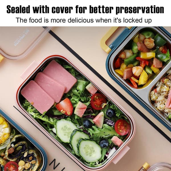 Isolert matboks i rustfritt stål med flere lag Bento matbeholder