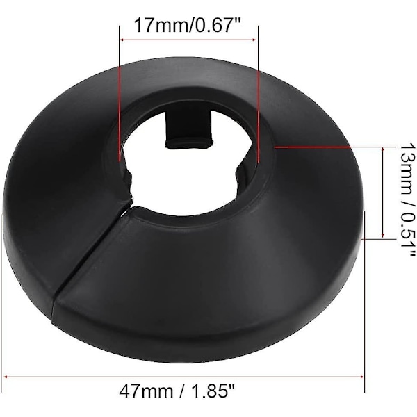 16mm Rörskydd Dekoration Pp Radiator Sköld Vattenrör Väggbeklädnad Svart 8 St Z