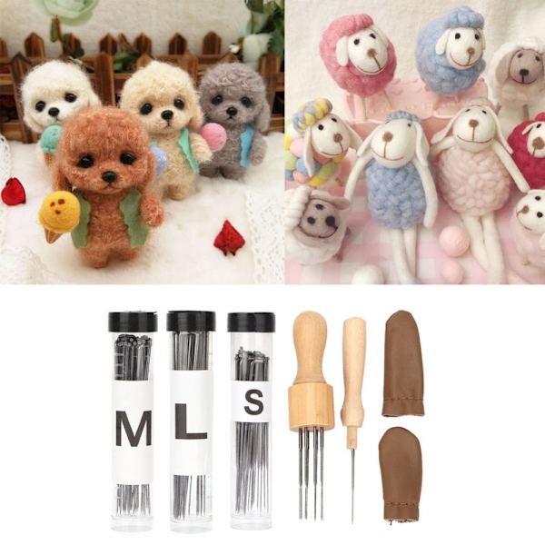 Practical Wool Felt Tool Kit with Wooden Handle for Delicate Production