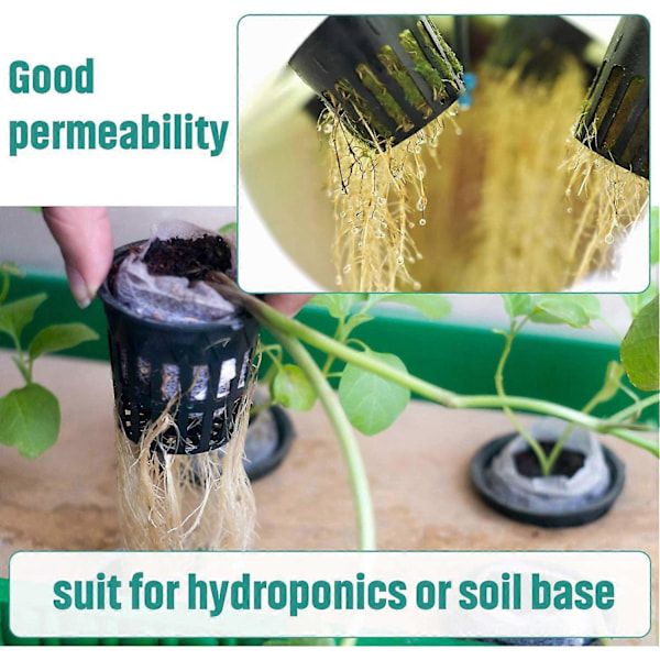 100 stk. 6 cm Net Cups Slidsede Mesh Bred Læbe Filter Plant Net Pot Spand Kurv til Hydroponisk