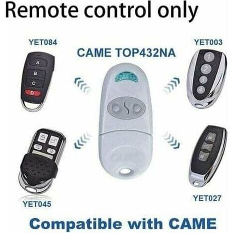 Original Came TOP432NA fjernkontroll, 3 stk. Fast kodefrekvens 433,92 MHz.
