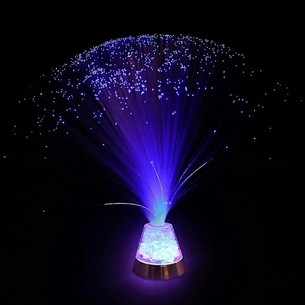 Blomlampor LED Färgskiftande Fiberoptisk Lampa Batteridriven Isfiber Stämningsfulla Nyhetslampor Med Kristaller