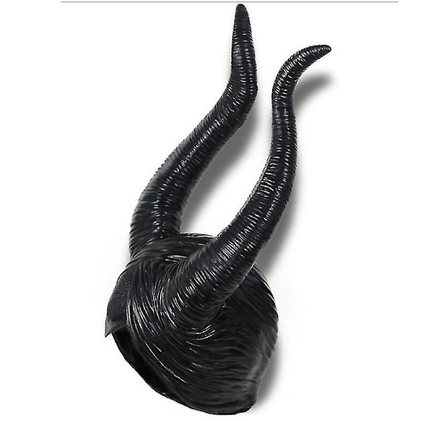 Halloween Latex Maleficent Hat Ondskabsfulde Sorte Horn Dronning Hovedbeklædning Hovedpynt