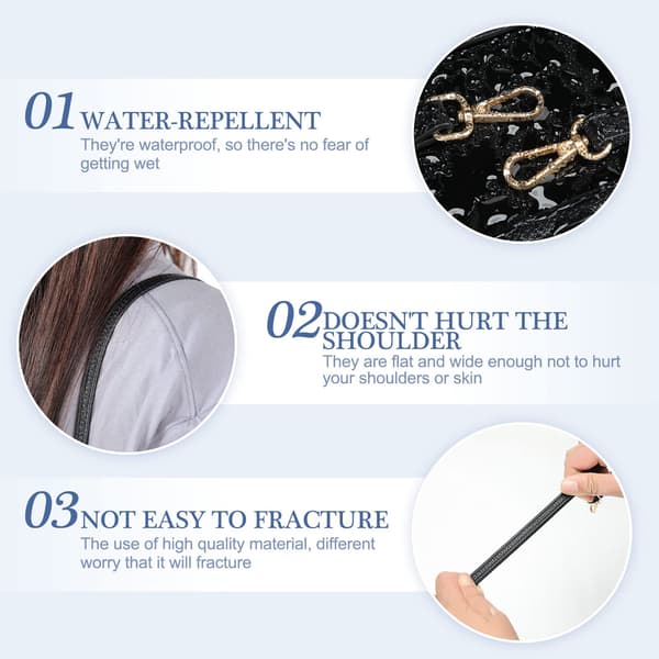 Skulderrem til håndtaske PU-læder sort