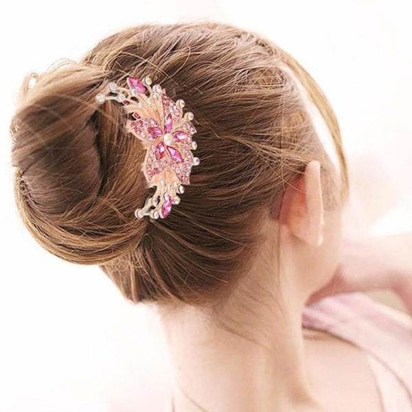 Sanku Wenhua Strass hårkam tilbehør, perfekt morsdaggave, bursdagsgave, delikat blomsterdesign