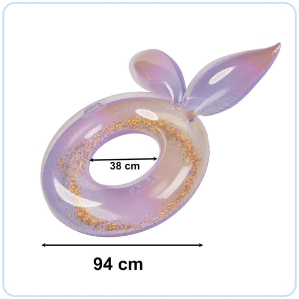 Inflatable swimming ring mermaid with glitter 94 cm with handle 7+