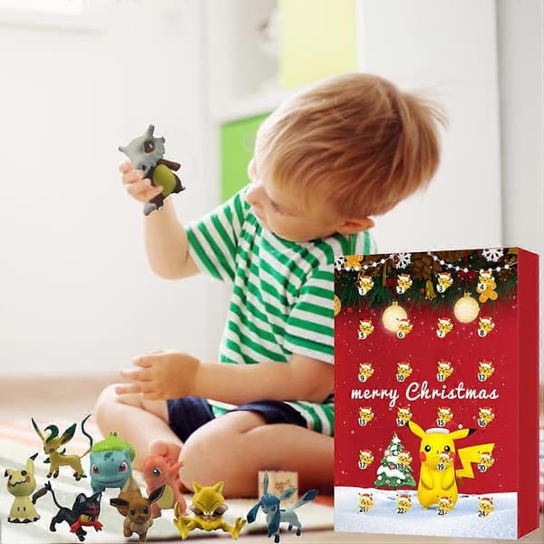 24-delt Mini Anime Julekalender til Børn Jule Nedtælling & Gaver