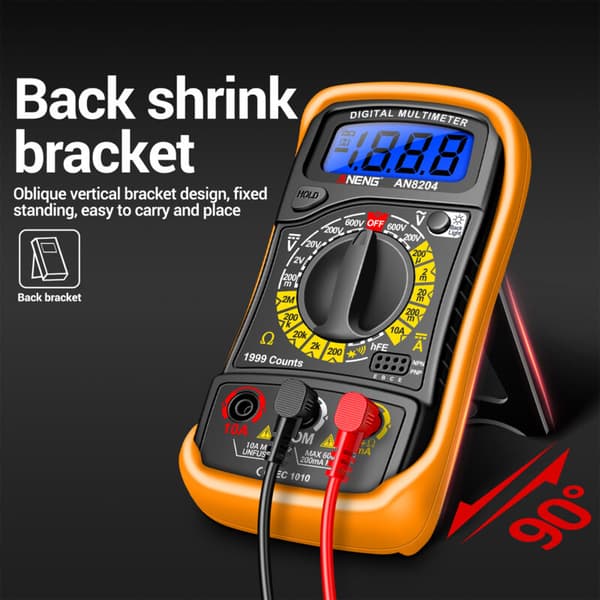 Gistuch Professionell Högprecisionsmultimeter med Orange Silikonfodral - Batterier Ingår Ej