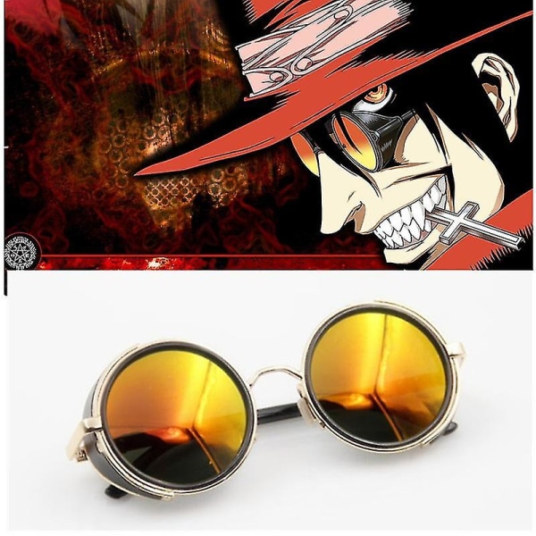 Anime Hellsing Alucard Cosplay-tarvikkeet Vampyyrinmetsästäjän Lasit Oranssit Miesten ja Naisten Aurinkolasit