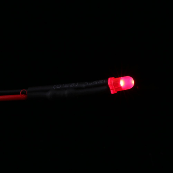 Pre-wired 50pcs 3mm Red Diffused LED Diodes - Multi-color Light