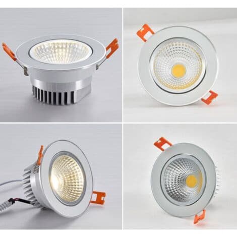 LED downlight, baderomsdownlight, 7W, varmhvit, sett med 1