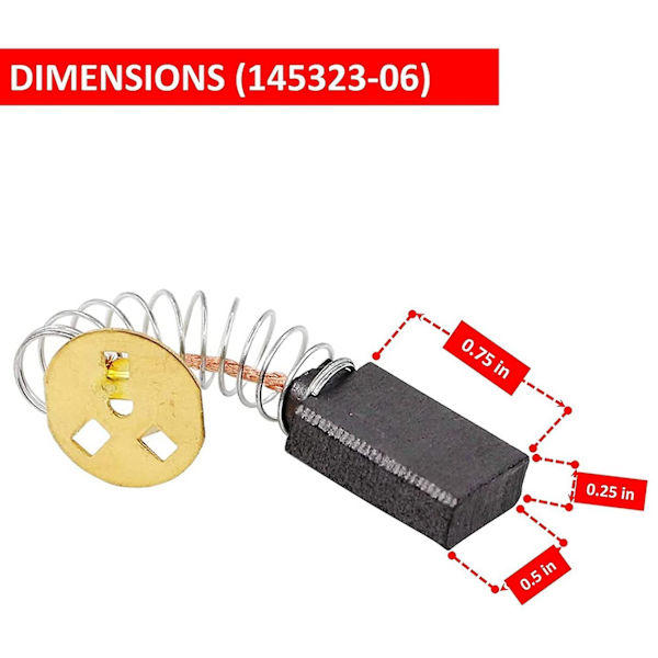 6-pak 145323-06 Kulbørster Udskiftningskulbørster til Dw705 Dw708 Dw744 Dw361 og mere, erstatter også 145323-02