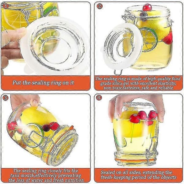 12 st Silikon Ersättningspackningar, Lufttäta Gummitätningsringar För Mason Jar Lock
