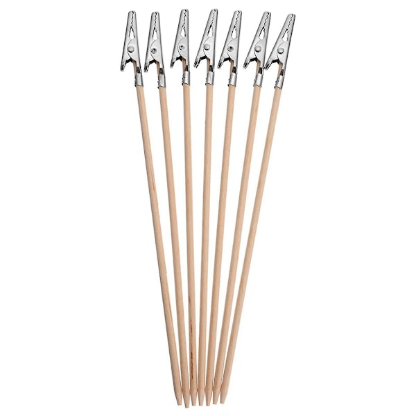 100 stk Bambus Alligator Klemmer Klips Pinner Lang-Hale Alligator Klipp Fotoholder Stativ Memo Klipp