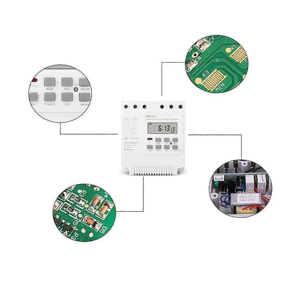 Faser 380V 415V TIMER Programmerbar Kontakt med Baggrundsbelysning