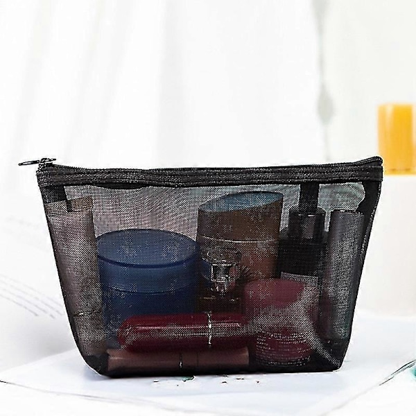 2 st Kvinnor Män Nödvändig Sminkväska Transparent Reseorganisatör Mode Liten Stor Svart Necessär Sminkpåse