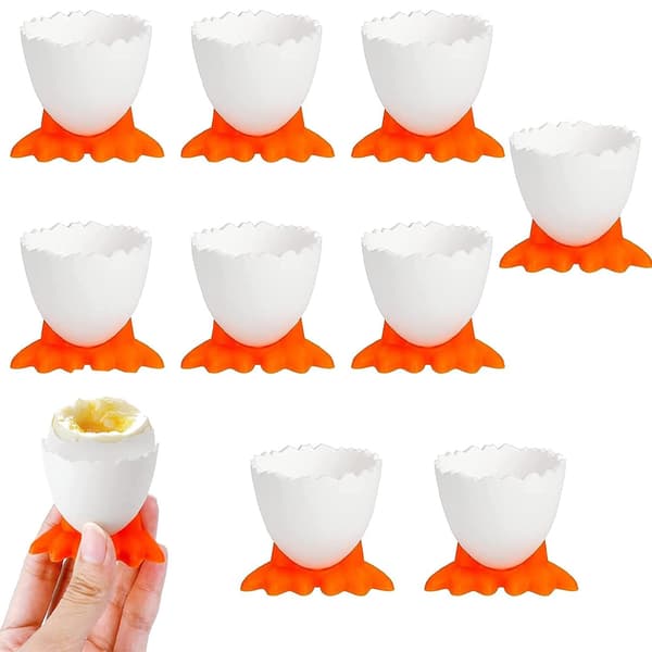 9 Egg Cups Cartoon Egg Molds Soft Boiled Egg Cups Suitable for Breakfast Brunch Soft Boiled Eggs (White)