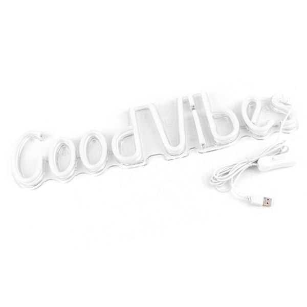 Good Vibes Neonskylt USB-driven för Sovrum Bar Pub Hotell Party Konstdekoration