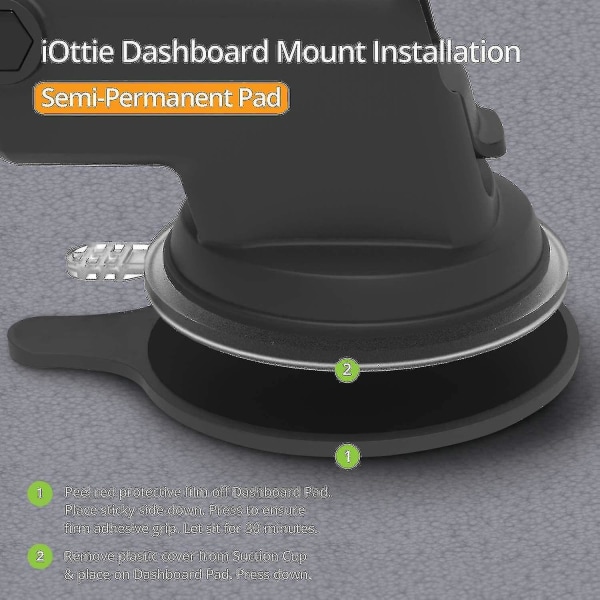 Iottie Easy One Touch 4 Bilhållare för Instrumentbräda och Vindruta -- För Iphone, Samsung, Moto, Huawei, Nokia, Lg, Smartphones, Svart