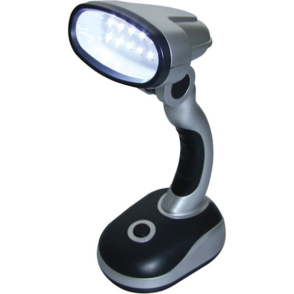 12 LED Bærbar Lampe Skrivebord Arbejde Hjemmekontor Læsning Computer Sengelampe Camping Fleksibel Trådløs Ledningsfri Stærkt Lys Batteridrevet Lommelygte (sort