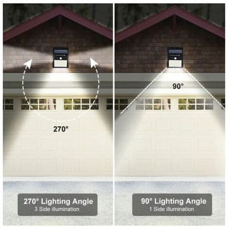 100LED Solar Vegglampe, Vanntett IP65, Energibesparende Sensorlampe