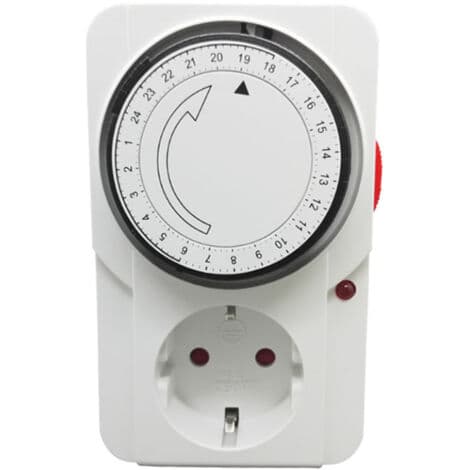 Mekanisk daglig programmerer inter. Indikator 3000 W. Mekanisk daglig programmeringsplugg, hvit farge, 16A