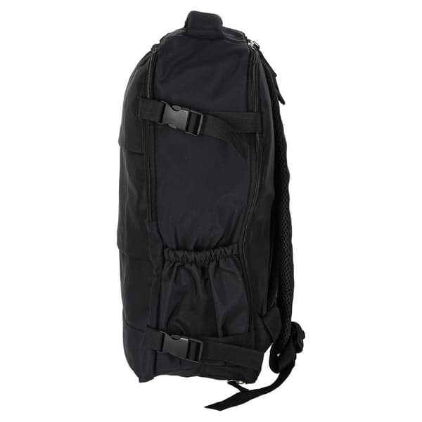 Cabin backpack 45x30x12.5 cm black with 3 compartments and removable bottom compartment
