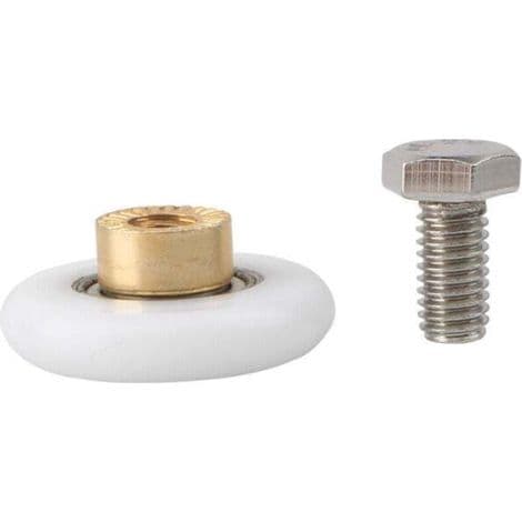 Sett med 4 erstatningsruller for skyvedører til dusj, 19 mm diameter,