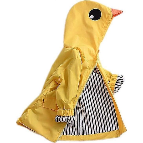 Toddler Baby Pojke Flicka Anka Regnrock Söt Tecknad Gul Regnrock (100cm)