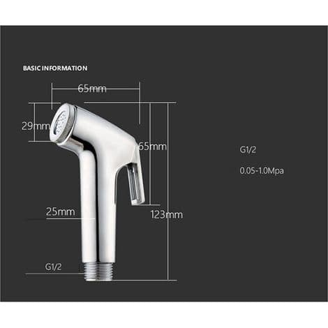 Toaletthygiene-sett. 3-veis kran + ABS bidet-sprøyte + 1,5m slange + holder