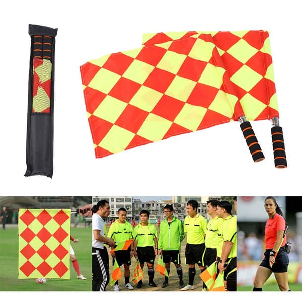 Fodbolddommerflag sæt med opbevaringstaske (2 stk)