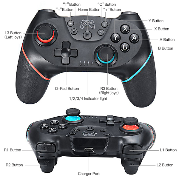 Trådløs Bluetooth-kontroller for Switch, OLED Gamepad Pro