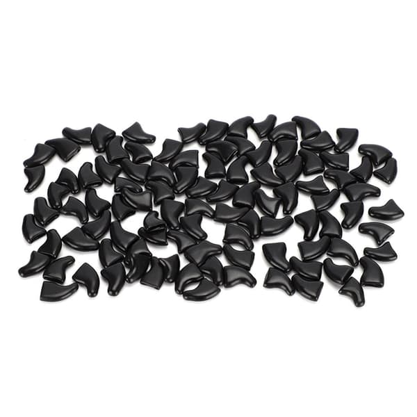 Soft Nail Caps for Cats - Safe Claw Covers Against Scratching (100 pcs, Black)
