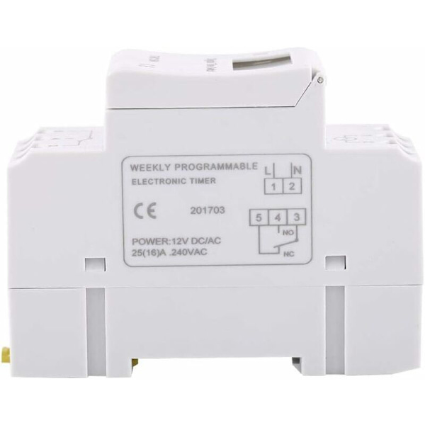 Digital programmerbar timer med LCD-skjerm, ukentlig programmerbar tidsbryter, 16-på og 16-av timerrelé (12V)