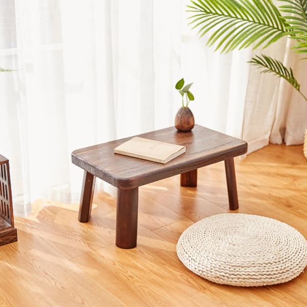 Silk-Padded Round Straw Meditation Cushion