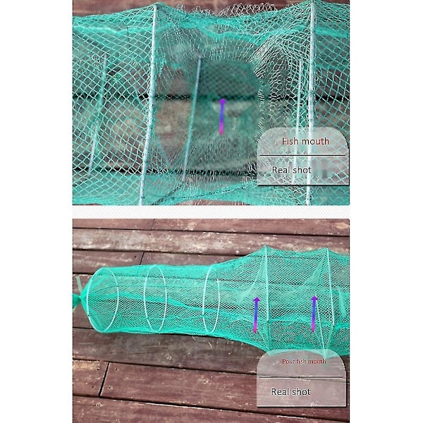 3 Meter Vikbar Fiskebur Fiskefälla Robust Dammfiske Nät Hållbar Krabba Hummer Bläckfisk Fisk