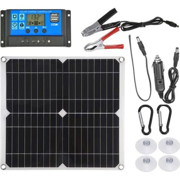 100w Solpanel Dubbla USB Med 30a Kontroller Solceller Poly Solceller