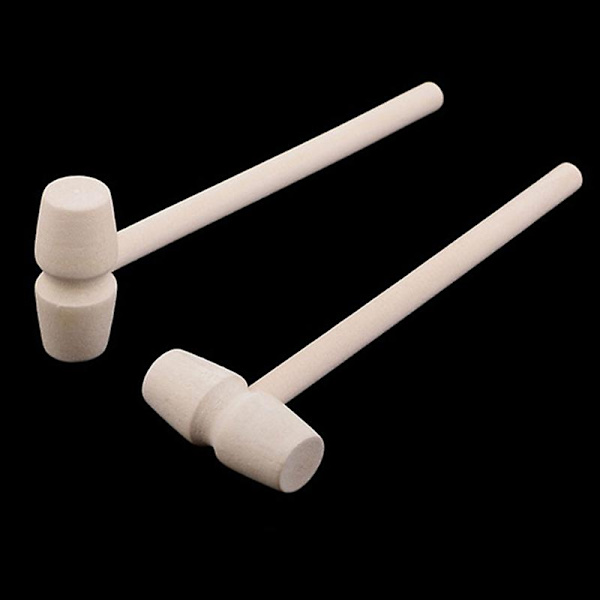 30 stk Mini Trehammer for Hummer, Krabbe og Andre Skalldyr, Solid Tre Mini Hammer Knocking Plane